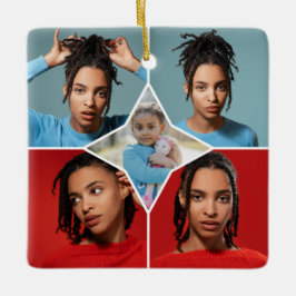 Ornamento De Cerâmica Crie Seu Próprio Colagem de 5 Fotos