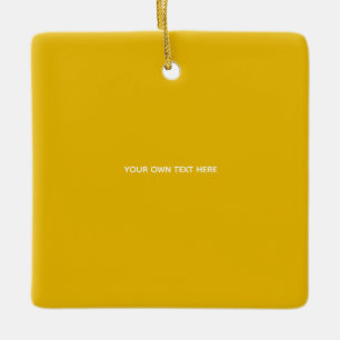 Ornamento De Cerâmica Crie Seu Próprio Design Amarelo Personalizado
