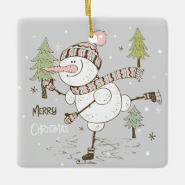 Ornamento De Cerâmica Crie Seu Próprio Homem de Neve De Inverno De Pé De