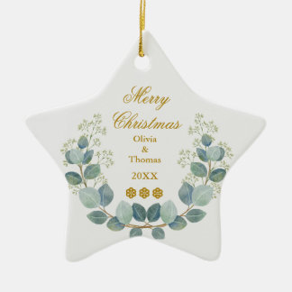 Ornamento De Cerâmica Crie Seu Próprio Natal com Foto e Texto Personaliz