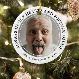 Ornamento De Cerâmica Crie seu próprio tributo de texto e foto do memori