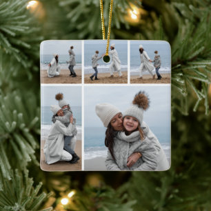 Ornamento De Cerâmica Crie sua própria colagem de fotos