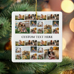 Ornamento De Cerâmica Crie sua própria colagem de fotos personalizada<br><div class="desc">Crie seu próprio Enfeites de natal de colagem de fotos. Basta adicionar suas próprias fotos e texto para um ornamento personalizado nesta temporada de feriados.</div>