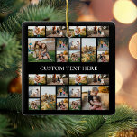 Ornamento De Cerâmica Crie sua própria colagem de fotos personalizada<br><div class="desc">Crie seu próprio Enfeites de natal de colagem de fotos. Basta adicionar suas próprias fotos e texto para um ornamento personalizado nesta temporada de feriados.</div>