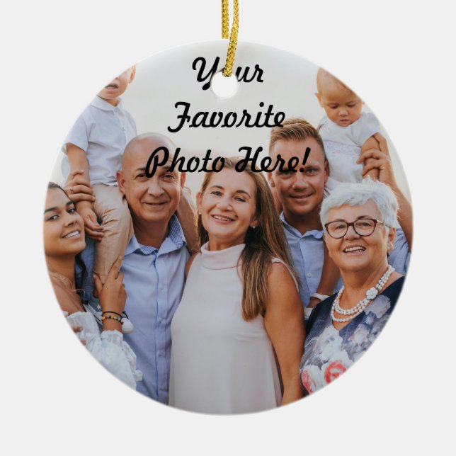 Ornamento De Cerâmica Crie sua própria foto (Frente)