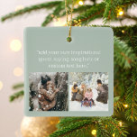 Ornamento De Cerâmica Crie Sua Própria Foto Com Cotação<br><div class="desc">Crie seu próprio Enfeites de natal personalizado com seu ditado inspirador favorito,  letra de música,  verso de bíblia ou texto personalizado ao lado de suas memórias mais bonitas. Possui design de tipografia moderna minimalista.</div>