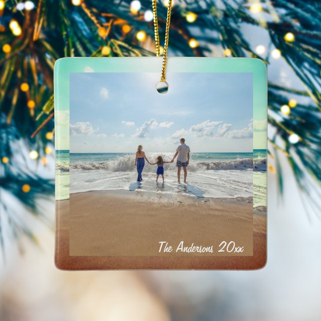 Ornamento De Cerâmica Crie Sua Própria Foto Personalizada Da Família De  (Criador carregado)