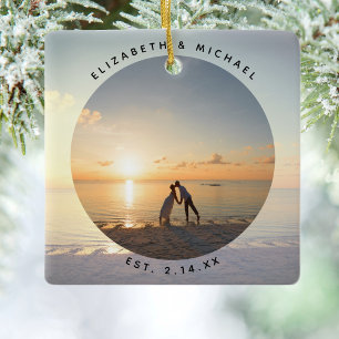 Ornamento De Cerâmica Crie Sua Própria Foto Personalizada De Casamento