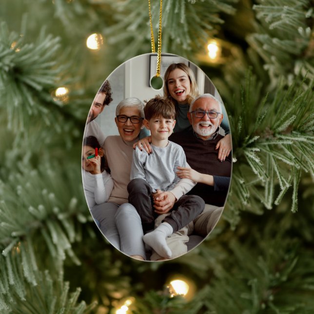 Ornamento De Cerâmica Crie Suas Fotos De Dois Lados (Árvore)
