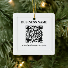 Ornamento De Cerâmica Crie um código QR escaneável | Preto & Branco