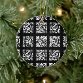 Ornamento De Cerâmica Crie um padrão de código QR em ladrilhos | Cor edi