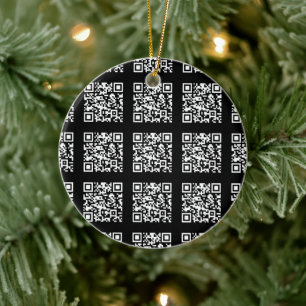 Ornamento De Cerâmica Crie um padrão de código QR em ladrilhos Cor edi