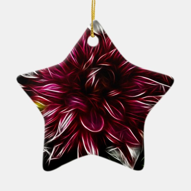 Ornamento De Cerâmica Crimson Flower (Frente)
