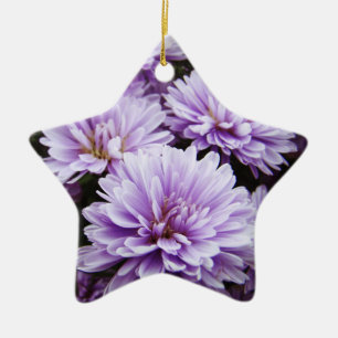 Ornamento De Cerâmica Crisântemo de Perigo Roxo