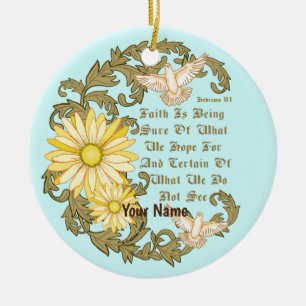 Ornamento De Cerâmica Cristã Daisy Fé