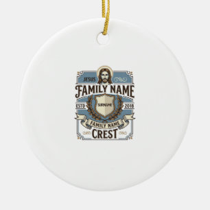 Ornamento De Cerâmica Crista Nome Jesus Brasão Crista Nome Jesus Brasão