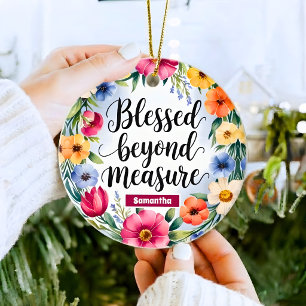 Ornamento De Cerâmica Cristã Personalizada Bênção Além da Medida