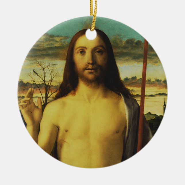 Ornamento De Cerâmica Cristo de Giovanni Bellini (Frente)