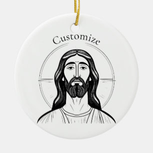 Ornamento De Cerâmica Cristo Jesus Thunder_Cove