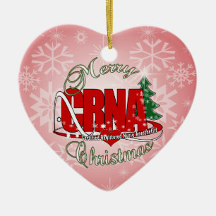 Ornamento De Cerâmica CRNA MERRY NATAL Enfermeira Anestesista