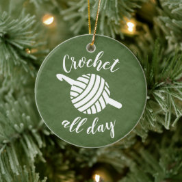 Ornamento De Cerâmica Crochet All Day Yarn Ball + Artesanatos de gancho