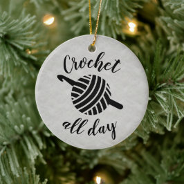 Ornamento De Cerâmica Crochet All Day Yarn Ball + Artesanatos de gancho