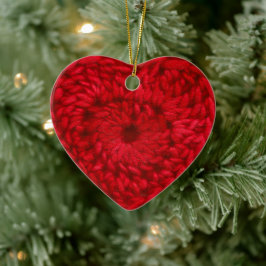 Ornamento De Cerâmica Crochet Red Yarn HearArtesanatos