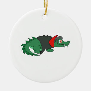 Ornamento De Cerâmica Crocodilo Vampiro