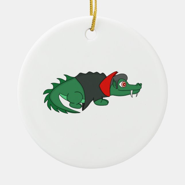 Ornamento De Cerâmica Crocodilo Vampiro (Frente)