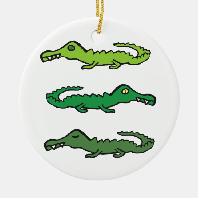 Ornamento De Cerâmica Crocodilos e Jacarés (Frente)