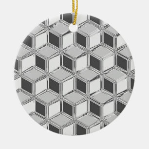 Ornamento De Cerâmica Cromo 3 caixas de d - cinza de prata
