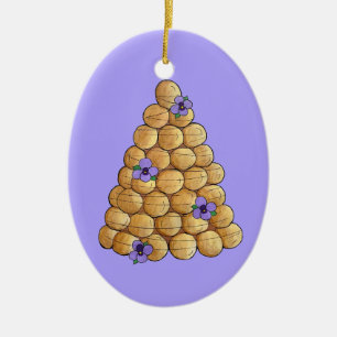 Ornamento De Cerâmica Croquembouche Choux Bun Cream Puff Bolo Casado