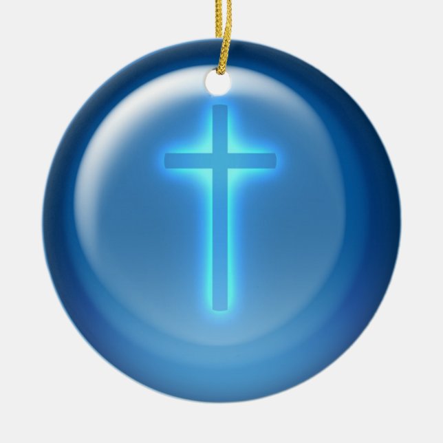 Ornamento De Cerâmica Cross - Christian (Frente)