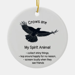 Ornamento De Cerâmica Crows Bird Spirit Humor Quote Totem
