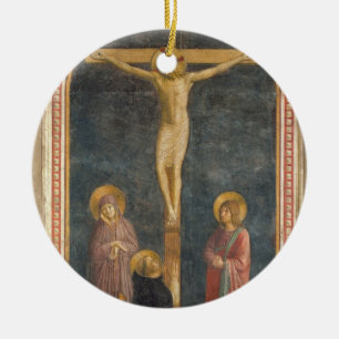 Ornamento De Cerâmica Crucificação com o Virgin, SS. John o Evangeli
