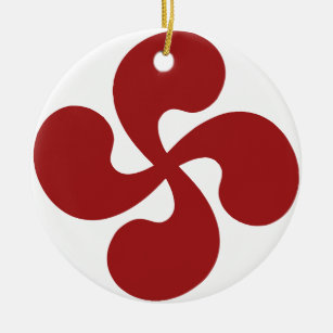 Ornamento De Cerâmica Cruz Basca Vermelho Lauburu
