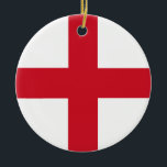 Ornamento De Cerâmica Cruz das Ruas George ~ Flag da Inglaterra<br><div class="desc">Bandeira da Inglaterra com a Cruz de Santo George.</div>