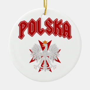 Ornamento De Cerâmica Cruz de Polska Eagle