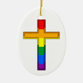 Ornamento De Cerâmica Cruz Gay