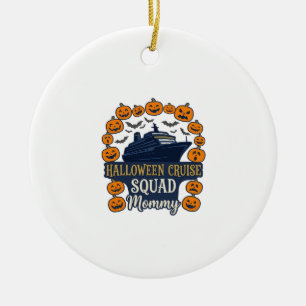 Ornamento De Cerâmica Cruzeiro de Halloween Equipe Mamãe Navio Abóboras