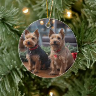 Ornamento De Cerâmica Cruzeiro de Natal Terrier australiano: Pawsome