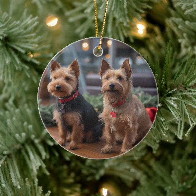 Ornamento De Cerâmica Cruzeiro de Natal Terrier australiano: Pawsome (Árvore)