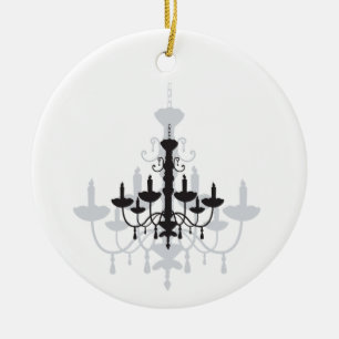 Ornamento De Cerâmica Crystal Chandelier Black Gothand Shadow