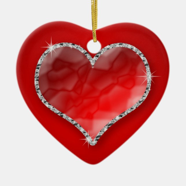 Ornamento De Cerâmica Crystal Heart (Frente)