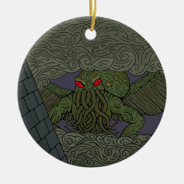 Ornamento De Cerâmica Cthulhu (Frente)