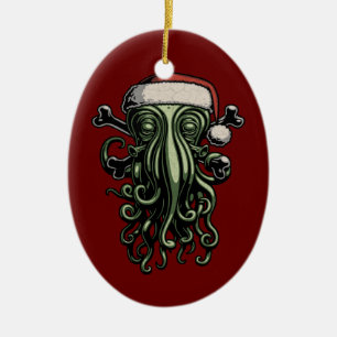 Ornamento De Cerâmica Cthulhu Claus