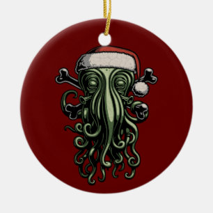 Ornamento De Cerâmica Cthulhu Claus