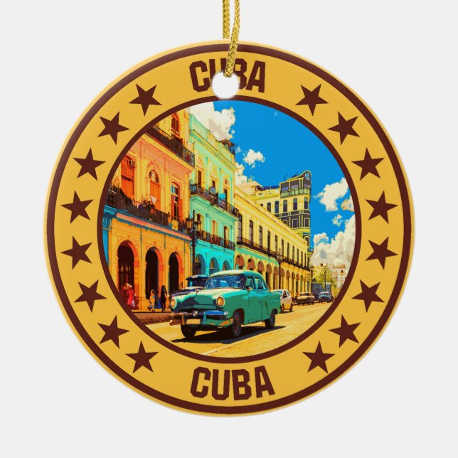 Ornamento De Cerâmica Cuba (Frente)
