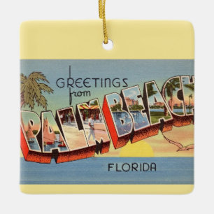 Ornamento De Cerâmica Cumprimento Vintage Palm Beach
