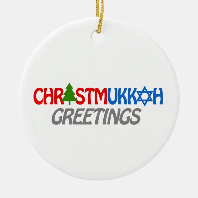 ORNAMENTO DE CERÂMICA CUMPRIMENTOS DE CHRISTMUKKAH - .PNG (Frente)
